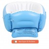 Детская надувная ванночка с подушкой и ножным насосом Intime Baby Bath Tub для купания ребенка со сливом 98X65X28 см Голубой (D-2019090675)