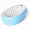 Детская надувная ванночка с подушкой и ножным насосом Intime Baby Bath Tub для купания ребенка со сливом 98X65X28 см Голубой (D-2019090675)