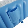 Детская надувная ванночка с подушкой и ножным насосом Intime Baby Bath Tub для купания ребенка со сливом 98X65X28 см Голубой (D-2019090675)
