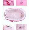 Детская надувная ванночка с подушкой и ножным насосом Intime Baby Bath Tub для купания ребенка со сливом 98X65X28 см Розовый (D-2019090676)