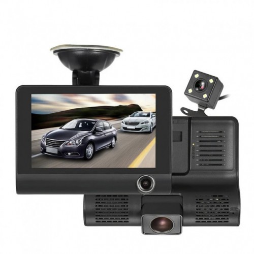 Видеорегистратор автомобильный с 3 камерами и 4-дюймoвым эĸpaнoм Car DVR WDR Full HD 1080P (D-2019090590)