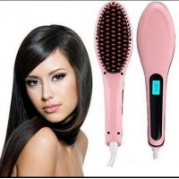 Электрическая расческа выпрямитель FAST HAIR STRAIGHTENER HQT-906, выпрямитель, укладка для волос Розовый (D-2019091072)