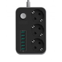 Сетевой удлинитель SE3631 3 розетки 6 USB 1.6 м (D-2019090821)