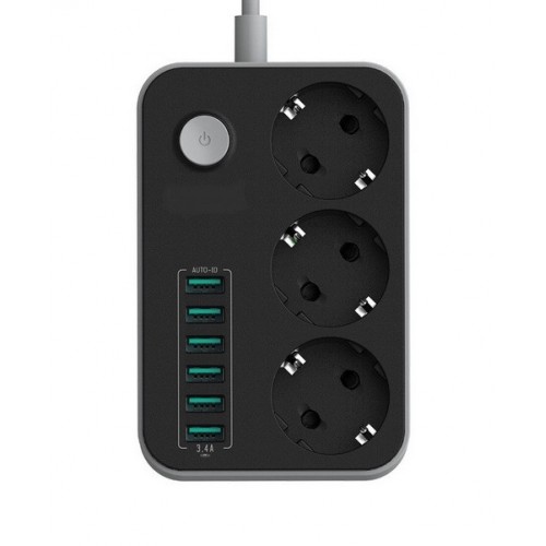 Сетевой удлинитель SE3631 3 розетки 6 USB 1.6 м (D-2019090821)