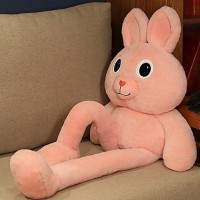 Большая игрушка заяц тянучка 75 см подвижные ушки и лапки Розовый (D-2019091245)