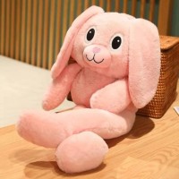 Большая игрушка заяц тянучка 95 см подвижные ушки и лапки Розовый (D-2019091247)