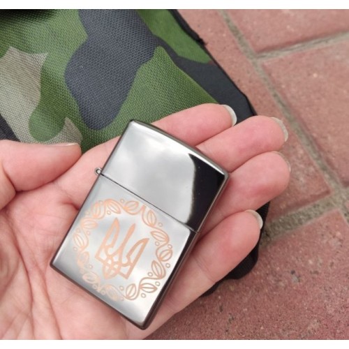 Электрическая зажигалка с гравировкой Герб Украины USB (D-2019091152)
