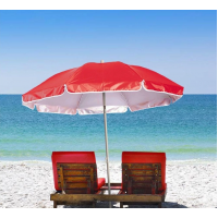 Складной пляжный зонт с телескопической ножкой Umbrella Travel Pro, купол 2 метра Красный (D-2019091170)