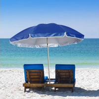 Складной пляжный зонт с телескопической ножкой Umbrella Travel Pro, купол 2 метра Синий (D-2019091166)